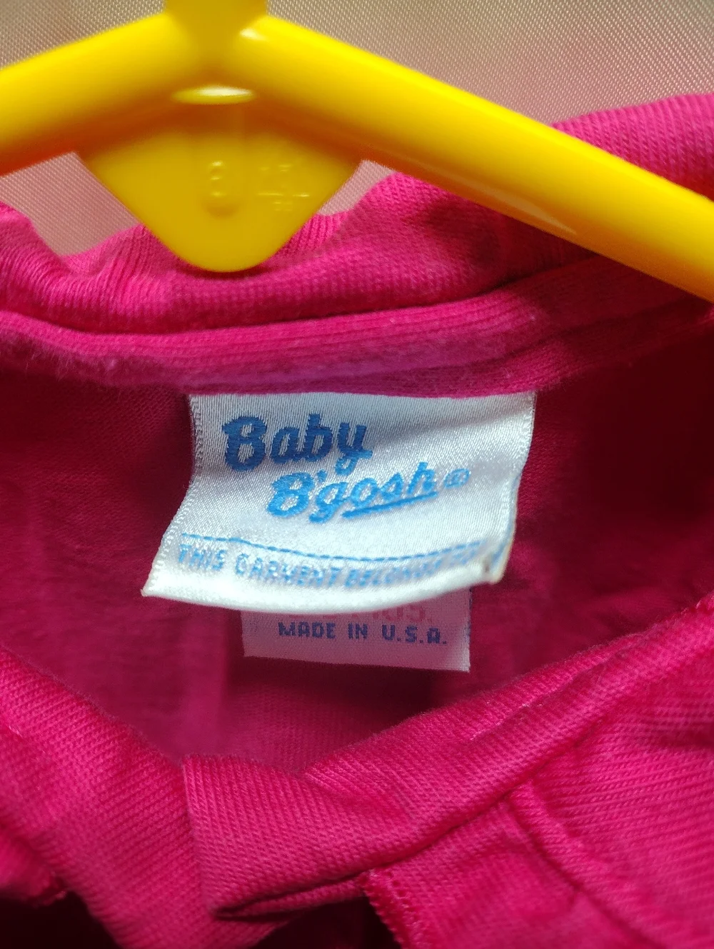 Vintage Baby OshKosh Bgosh Pink Long Sleeve Flower Polo Shirt Girl 3-6M USA Made